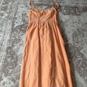 Old Navy Peach Midi Dress with White Floral Details